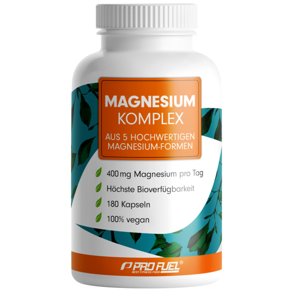 Magnesium Komplex von ProFuel auf MonkiMind kaufen. Magnesium Citrate. Magnesium Kapseln. Magnesium Tabletten. Magnesium kaufen. Mangesium Dosierung. Hochdosiertes Magnesium.